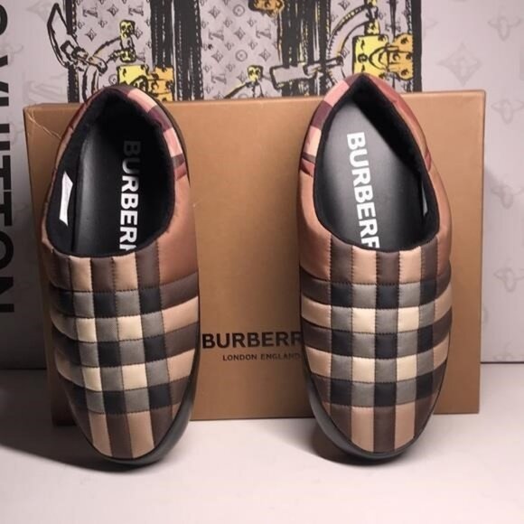 New Authentic Burberry Men’s Brown Birch Check Slippers & Clogs – Made in Italy - Picture 8 of 9